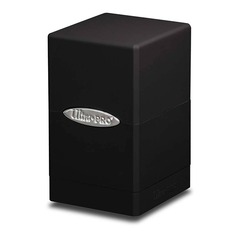 Deckbox: Satin Tower 100+ Solid- Black, Jet